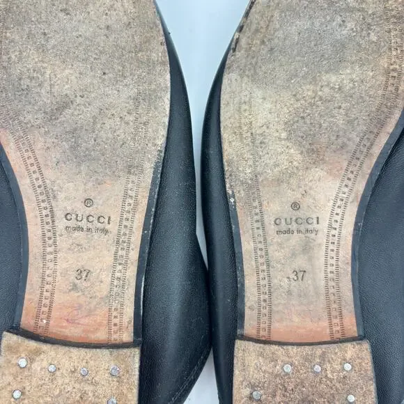 GUCCI Jordaan Horse Bit Slip On Penny Loafers Women's 37 US 7